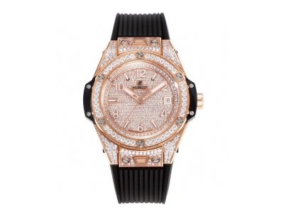 MS Factory Hublot Big Bang Rose gold steel case with White diamond Watch
